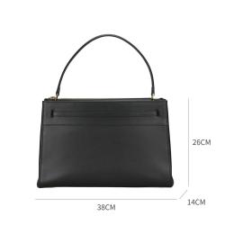Korea Style Casual Ladies Handbags Custom Classic Black Pu Leather Hand Bag For Luxury Women
