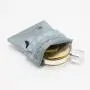 Custom Logo Printed Luxury Gray Satin Pouch Eco-Friendly Drawstring Gift Bag Hair Silk Jewelry Perfume-Customizable Cosmetic