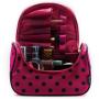 Gelory Cute Travel Makeup Bag Cute Polka Dots Handle Toiletry Bag for Girls Cosmetic Organizer