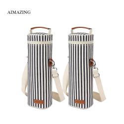 Canvas Wine Champagne Bubbly Lunch Bag Manufacturer Insulated Cooler Box  Single Bottle Wine Bag