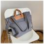 ZF013 Customized New Canvas Zipper Handbag Casual Fashion Shoulder Crossbody Bag Women PU Retro Travel Shopping Tote Bag