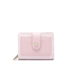 Trending 2024 Cute Wholesale Pu Leather With Canvas Ladies Purse Designer Pink Girls Packet Wallet Women Thin Credit Card Holder
