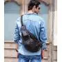 Retro Crazy Horse Skin Men's Oblique Cross Leisure Outdoor Travel Bag