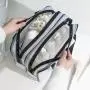 Custom Logo Travel Transparent Waterproof Zipper Wash Bags Double Layer Large Capacity EVA Clear Cosmetic Toiletry Bag wholesale