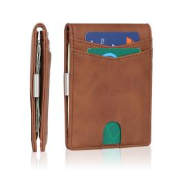 Popular Design Leather Money Clip Wallet Rfid Blocking Credit Card Holder Wallets