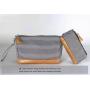 Custom Stripe Printed Makeup Pouch Travel Portable Recycled Eco Friendly Oxford Cosmetic Bag For Women