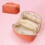 Gelory Fashion Custom PU Leather Luxury Diamond Design Zipper Makeup Organizer Bag Travel Women Cosmetic Pouch Bag