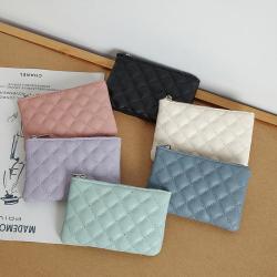 2024 New Lingge Short PU Soft Leather Coin Purse Cross Body Ultra Light Ladies Card Bags Wallets Purse