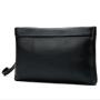 New Fashion Luxury High Quality Soft Nappa Leather Men Clutch Bag Personalized Custom Business Envelop Bag With Wrist Strap