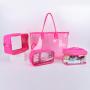 RTS 10 Neon Colors Waterproof Durable Transparent Totes Ladies Women Clear PVC Large Shopping Beach Tote Jelly Clear Tote Bag