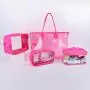 RTS 10 Neon Colors Waterproof Durable Transparent Totes Ladies Women Clear PVC Large Shopping Beach Tote Jelly Clear Tote Bag