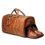 2024 Custom Crazy Horse Genuine Leather Travel Bags For Vintage Men Duffel