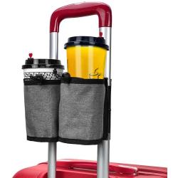 Gelory Factory Custom Luggage Travel Drink Bag Cup Holder Fits All Suitcase Handles Free Hand Drink Beverages Caddy