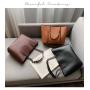 New Korean Fashion Lady Chains Tote Bag Pu Pure Color Stylish Shoulder Bag Handbag with Large Capacity for Women