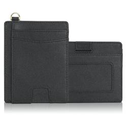 Customized Slim RFID Blocking Wallets Genuine Leather Minimalist Card Case With Zip Pocket Leather Credit Card Holder