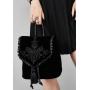 Hot Sale dark style velvet embroidery backpack custom punk drawstring tassel Backpack