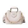 New Fashionable Woman Bag Custom Soft PU Leather Tote Square Cross Body Bag  Hand Carry Commuting Bucket Bag