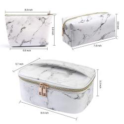 Marble 3pcs Makeup Bags Portable Travel Cosmetic Bag Waterproof Multifunction Case for Girl Women