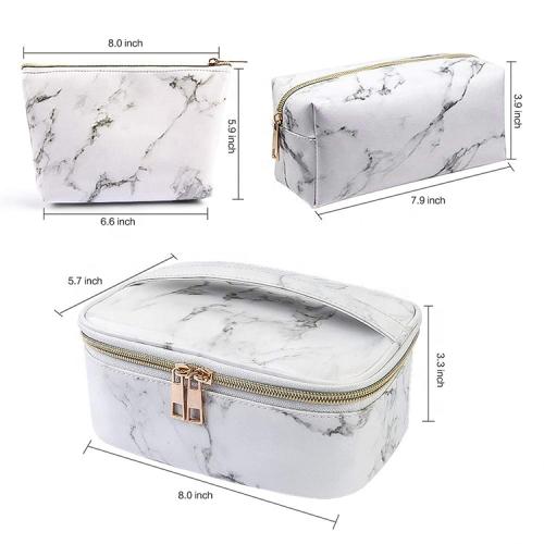 Marble 3pcs Makeup Bags Portable Travel Cosmetic Bag Waterproof Multifunction Case for Girl Women