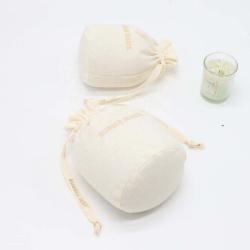 Wholesale Round Bottom Candle Gift Hair Packaging Cotton Linen Pouch Natural Cotton Muslin Candle Bag