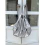 2023 new large-capacity silver backpack Simple fashion shoulder bag PU drawstring pleated backpack