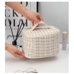 CY005 New Hot Small Perfume Handheld Zipper Cotton Makeup Bag Large Capacity Portable Travel Toiletries Storage Cosmetic Bag