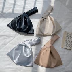 New Women's Korean Bag Folds Clutch Creative Custom Design Fashion Ladies Handbag Soft Leathear Pure Fold Small Square Bag