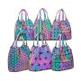 LOVEVOOK Fashion geometric folding bag custom hot sale custom Bucket bag Reflective bag geometric luminous handbag