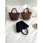 Trendy Design Advanced Handbag Faux suede Decoration Large Capacity Tote Bag   Retro Style Bucket Bag for Women