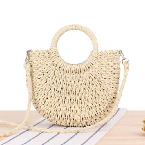 ZWY326 Daily Beach Vacation Girls Knitting Bag New Fashion Half Round Straw Bag Wholesale Eco-friendly Crossbody Shoulder Bag