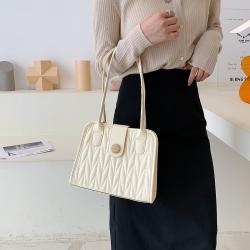 2024 New Fashion Simple Capacity Single Shoulder Bag  Chain Diagonal Pu Leather Customs Tote Bag Embroidery Thread Bag