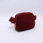 Keymay Stock New Fleece Red Sherpa Fanny Pack Interior Zipper Mesh Pockets 1L Crossbody Bags Adjustable Everywhere Belt Bag