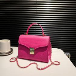 Fashion Fashion Women's Bag Versatile Stone Pattern Portable Small Square Bag Casual Chain Solid Color Buckle Shoulder Bag
