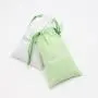 Promotion White Green Cotton Canvas Gift Packaging Skincare Makeup Bag Cotton Dust Pouch With Logo Printed