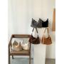 Wholesale Popular Design HandBag  Fashion Plain Hand Bag Soft Plush Shoulder Bag