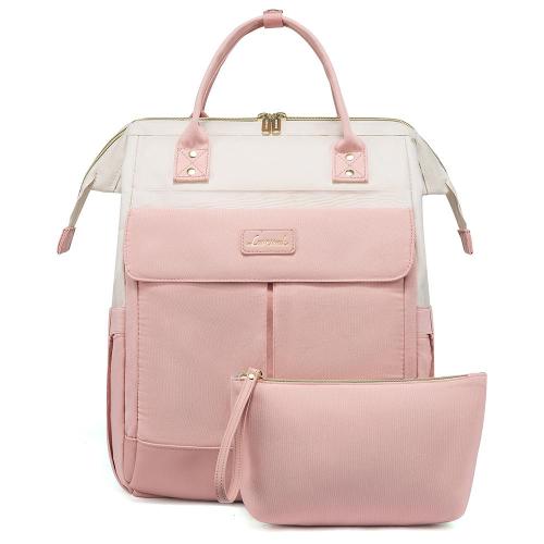 LOVEVOOK Fashion Business Computer Daypack with Charging Port Organizer Pouch 15.6 17 Inch Work Travel Laptop Backpack for Women