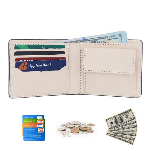 Wholesale Men's Leather Wallet With Coin Pocket Flip Up ID Window RFID Blocking Slim Bifold Credit Card Front Pocket Wallet