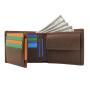 Hot sale quality trifold men purse, eco-friendly vintage leather big wallet bag with rfid protection