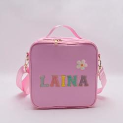 Nylon Lunch Box Lunch Bag Chenille Patch Personalize Varsity Chenille Custom Letters Patches for Kids Girls Women School Lunch