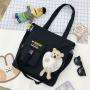 Newest Canvas Women Tote Bags Fashion On 2024 Students Large Capacity Handbags Casual Shoulder Crossbody Bags For Ladies Bolsos