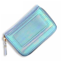 ZHF008 RFID Wallet Colorful Litchi Pattern Women's Organ Handbag Zipper Zero Wallet Bank Card Multi-card Card Cover