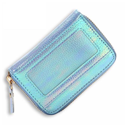 ZHF008 RFID Wallet Colorful Litchi Pattern Women's Organ Handbag Zipper Zero Wallet Bank Card Multi-card Card Cover