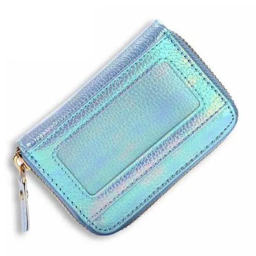 ZHF008 RFID Wallet Colorful Litchi Pattern Women's Organ Handbag Zipper Zero Wallet Bank Card Multi-card Card Cover