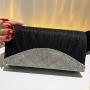 Shiny Pleated Crossbody Shoulder Handbag Clutch Evening Bag Handmade Rhinestone Evening Bags For Party