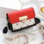 New Fashion Woman Bag Custom Letter Pure Color Small Square Bag With Lock Cover Contrasting Color Single Shoulder Bag