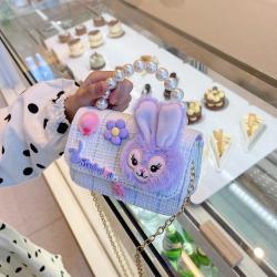 KBW384 New Children Pearl Bag Cartoon Doll Accessories Bag Girls Shoulder Crossbody Bag Fashion Princess Decorative Coin Purse