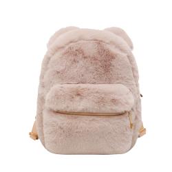 Wholesale New Design Custom Logo Ladies Women Mini Plush Fur Backpack Bags in Winter