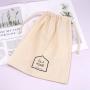 Eco-Friendly Muslin Cotton Drawstring Dust Pouch For Packaging Shoe Custom Organic Cotton Shopping Shoe Bag