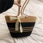 Fashion Hand-Woven Beach Large Capacity Shoulder Retro Women'S Tote Travel All-Matching Women'S Bag