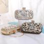 Exquisite rhinestone flower clutch bags bridal bag party crossbody handbag formal occasion evening bags for woman
